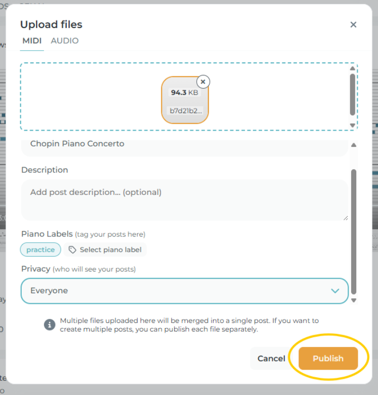 Upload step 7